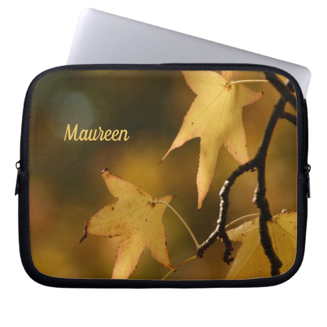 Capa Para Notebook cobrir laptop de folhas amarelas denominado (Frente)