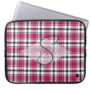 Capa Para Notebook Cobrir Laptop xadrez w HAMbyWG rosa, preto e branc