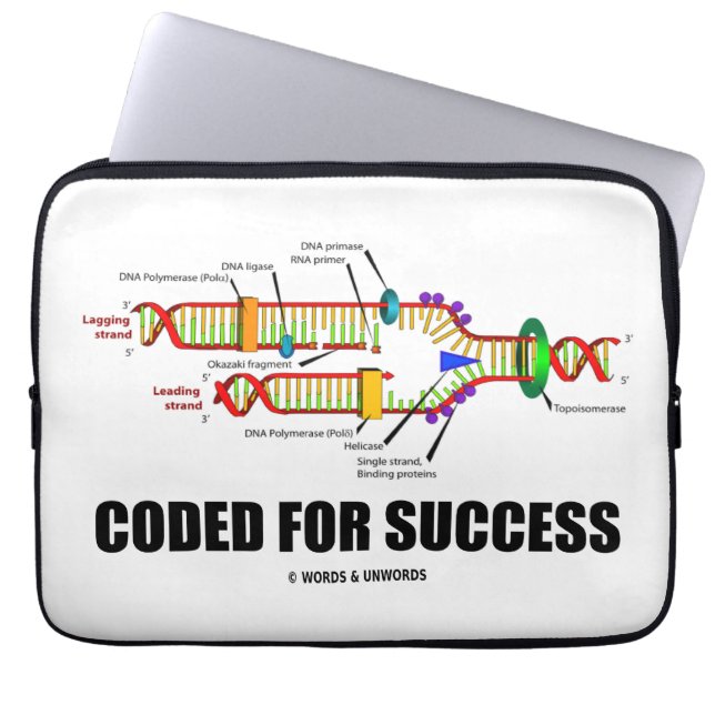 Capa Para Notebook Codificado para o sucesso (réplica do ADN) (Frente)