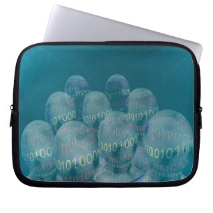 Capa Para Notebook código binário, homem e comunicações digitais.