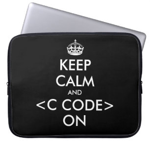 Capa Para Notebook Código de KeepCalm e de c no humor do geek da