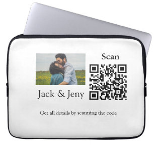 Capa Para Notebook Código QR minimalista simples adicionar foto nome