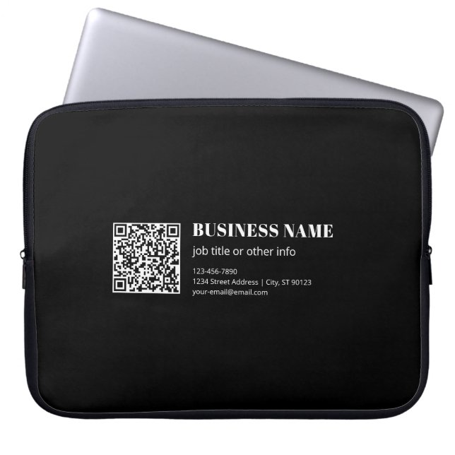 Capa Para Notebook Código QR personalizado e texto retrô-moderno edit (Frente)