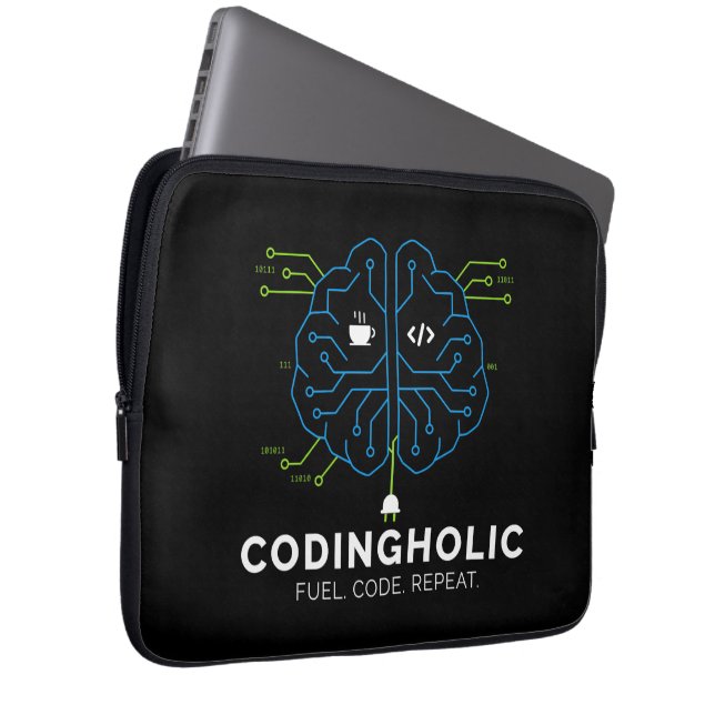 Capa Para Notebook Codingholic Tech Brain Dark Programmer (Frente Esquerda)