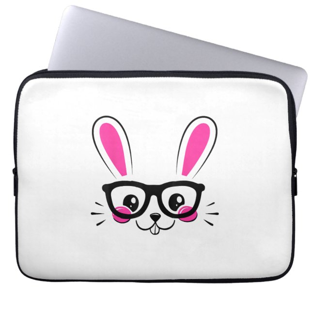 Capa Para Notebook Coelhinho Bonito Rosto Páscoa Coelhinho Engraçado  (Frente)
