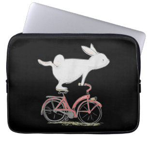 Capa Para Notebook Coelho Bonito Na Bicicleta De Ciclo De Bicicleta