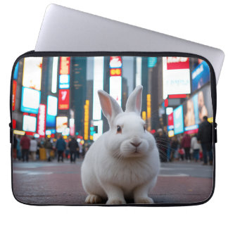 Capa Para Notebook Coelho Branco na Times Square