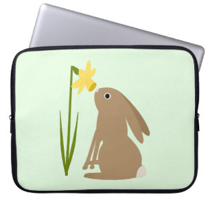 Capa Para Notebook Coelho Coelho da Páscoa e flor de Daffodilo