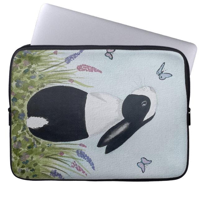 Capa Para Notebook Coelho coelho holandês de cor aquática (Frente)
