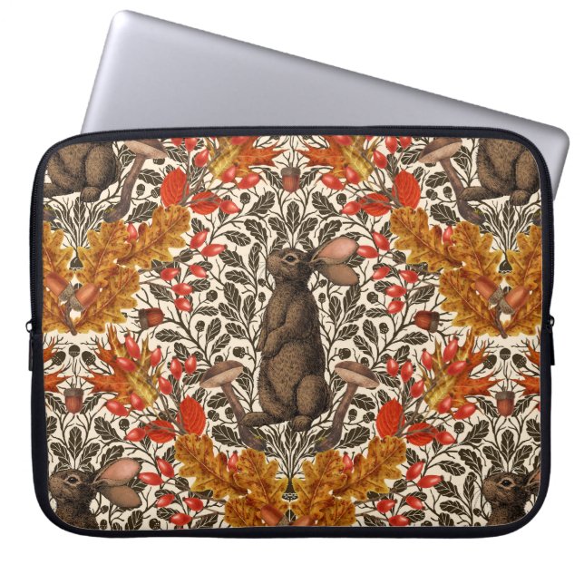Capa Para Notebook Coelho do outono em branco (Frente)