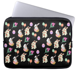 Capa Para Notebook Coelho E Ovos De Padrão De páscoa