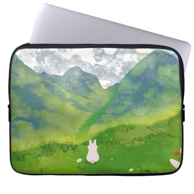 Capa Para Notebook Coelho Fofo em Mountain View (Frente)