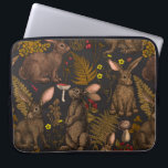 Capa Para Notebook Coelhos e Bolsa de laptop da flora florestal<br><div class="desc">Coelhos desenhados à mão e flora da floresta ferem cogumelos,  berianos e insetos</div>