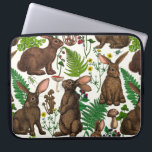 Capa Para Notebook Coelhos e flora florestal 4<br><div class="desc">Coelhos desenhados à mão e flora da floresta ferem cogumelos,  berianos e insetos</div>