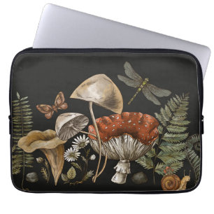 Capa Para Notebook Cogumelo com bolsa de laptop de flor selvagem