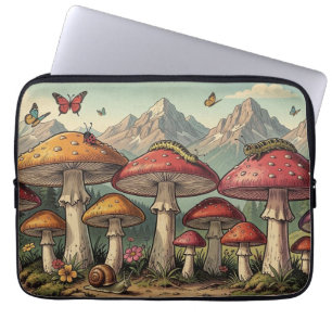 Capa Para Notebook Cogumelos Caprichosos e Topos de Montanhas