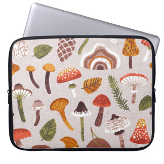 Capa Para Notebook Cogumelos de outono, folhas: repetição de colheita