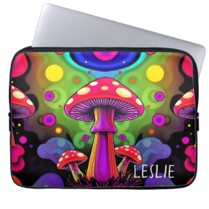 Capa Para Notebook Cogumelos Retro Coloridos Vibrantes Psicodélicos