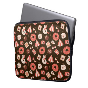 Capa Para Notebook Coisas de Verão Chocolate Castanho Fundo