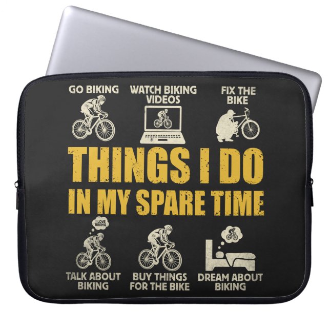 Capa Para Notebook Coisas Engraçadas de Ciclismo que Faço no Meu Temp (Frente)