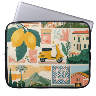 Capa Para Notebook Colagem da Costa Italiana - Vibração de Verão Medi