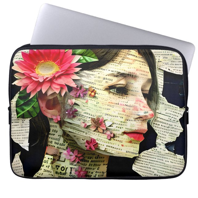 Capa Para Notebook Colagem de Arte Mulher Bonita   (Frente)