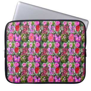 Capa Para Notebook Colagem de Fotos de Flor Rosa,