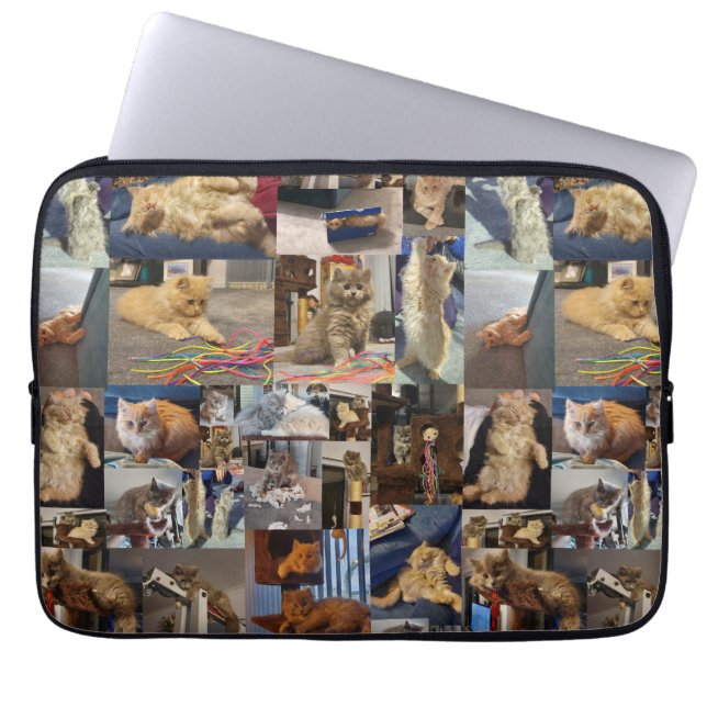 Capa Para Notebook Colagem de Fotos de Kitten, Bolsa de laptop (Frente)