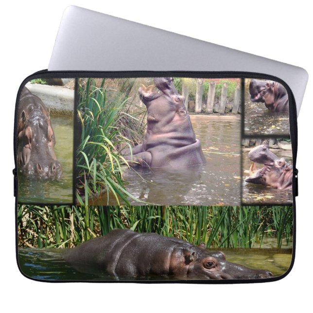 Capa Para Notebook Colagem de Fotos Hippo, (Frente)
