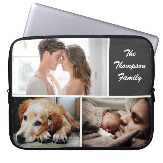 Capa Para Notebook Colagem de Fotos Personalizada da Família (Frente)