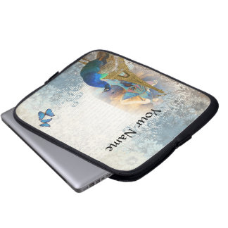 Capa Para Notebook Colagem de pavão de Paris