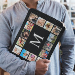 Capa Para Notebook Colagem Personalizada de Fotos da Família em Preto<br><div class="desc">Crie sua própria colagem personalizada de 14 fotos,  fundo de bolsa de laptop. A bolsa de laptop também apresenta seu monograma. Adicione suas fotos,  designs ou trabalhos de arte favoritos para criar algo realmente único.</div>