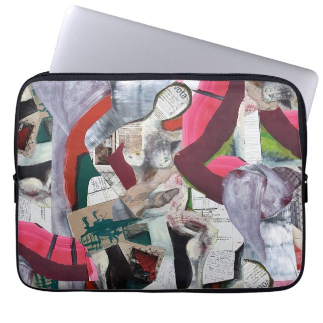 Capa Para Notebook Colagem Urbana Abstrata Pintada à Mão (Frente)