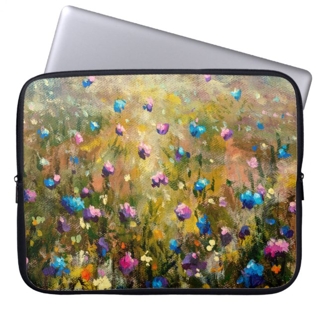 Capa Para Notebook colapso de pintura Belo prado de rosa azul (Frente)