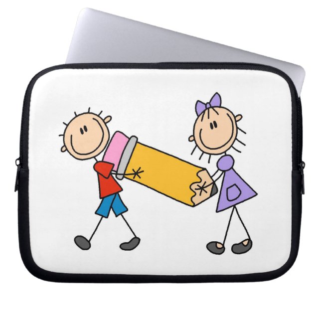 Capa Para Notebook Cole Crianças Com Lápis (Frente)