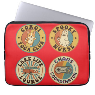 Capa Para Notebook Coleção de Adesivos de Insígnia Retro Vintage para