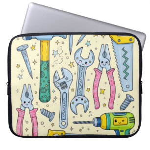 Capa Para Notebook Coleção de Ferramentas DIY Doodle