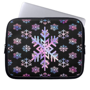 Capa Para Notebook Coleção de Natal de Floco de Neve Holográfico de L