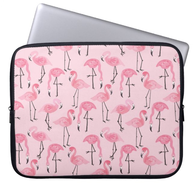 Capa Para Notebook Coletor de flamingo rosa, padrão de verão tropical (Frente)