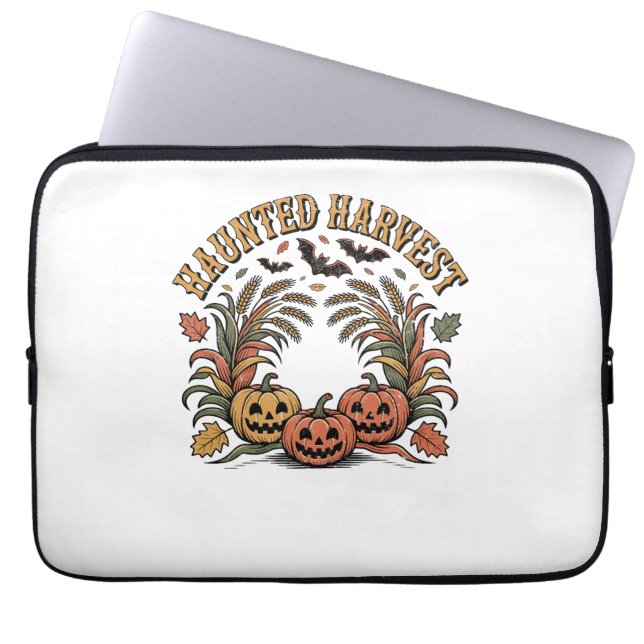 Capa Para Notebook Colheita Assombrada Pumpkin Retro Halloween (Frente)