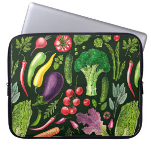 Capa Para Notebook Colheita de hortas e herbáceas em preto