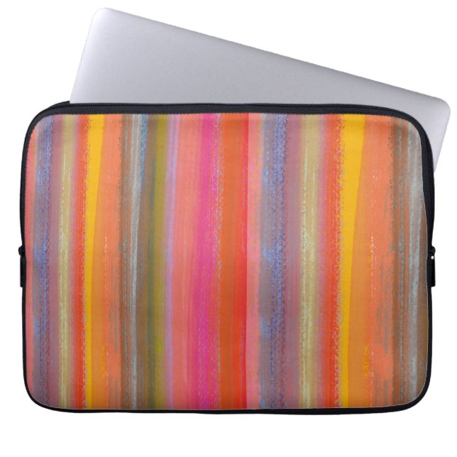 Capa Para Notebook Colorful Charcoal Boho Stripes (Frente)