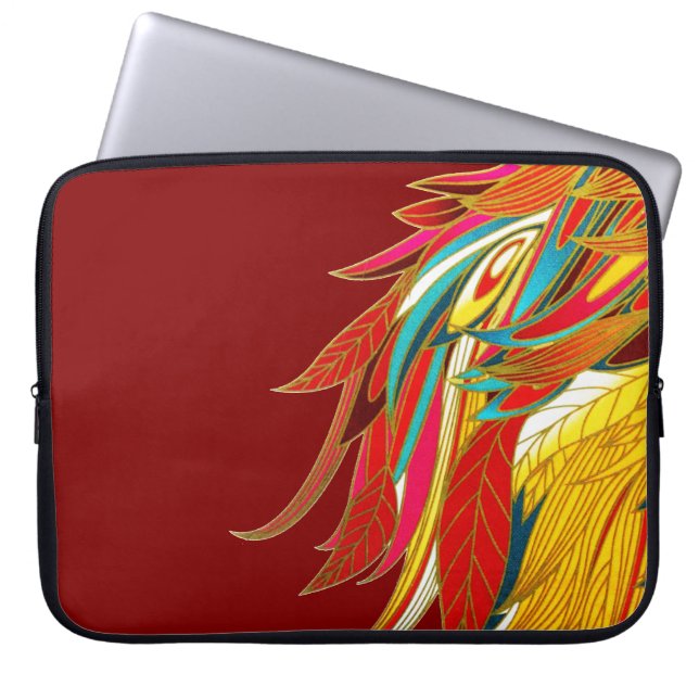 Capa Para Notebook Colorful Exotic Tribal Feathers Red (Frente)