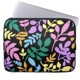 Capa Para Notebook Colorful foliage in black background