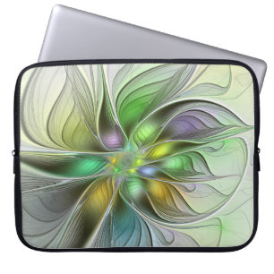 Capa Para Notebook Colorida Fantasy Flor Moderno Abstrato Fractal