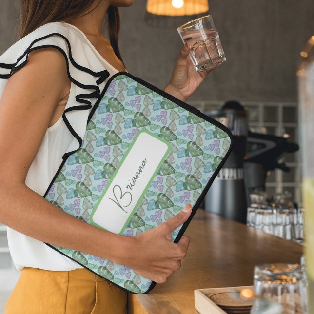 Capa Para Notebook Colorida Watercolor Monstera Deliciosa Folaves (Criador carregado)