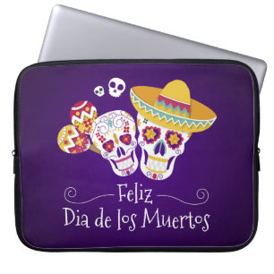 Capa Para Notebook Colorido Dia de los Muertos Bolsa de laptop