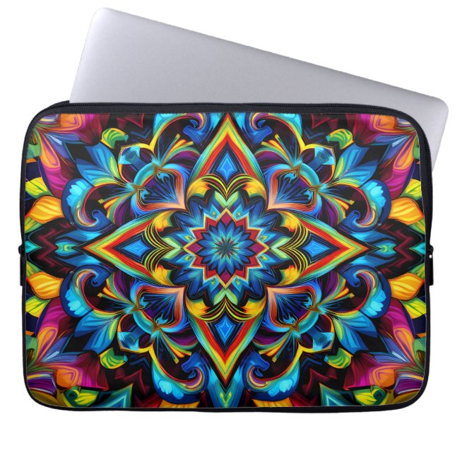 Capa Para Notebook Colorido Kaleidoscope Mandala iPhone 14 Funda (Frente)