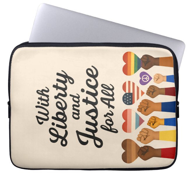 Capa Para Notebook Com Liberdade e Justiça para Todos Protesto Liberd (Frente)