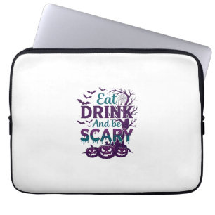 Capa Para Notebook Coma Beba Seja Assustador Halloween Aboboras Arvor